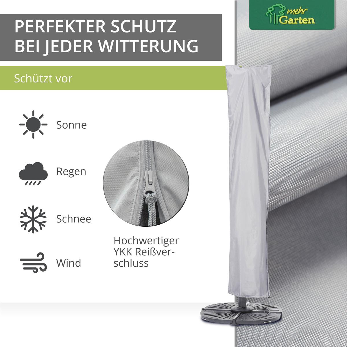 SCHUTZHÜLLE für Ampelschirm Gestell gerade SHP-60086 - Grau, Kunststoff (63/250/63cm) - mehr Garten