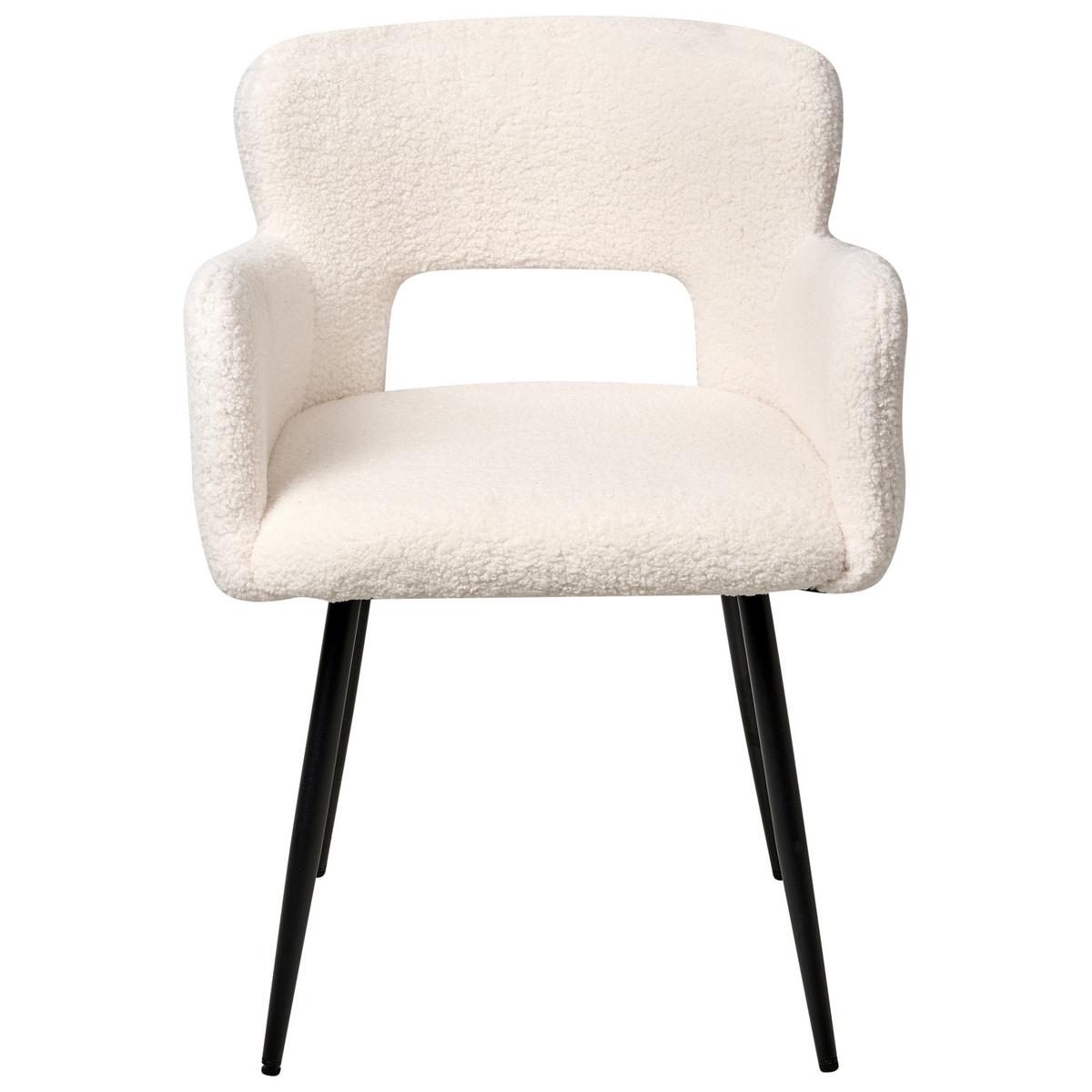 ESSZIMMERSTUHL 2er-Set Samtstoff Weiß Sanilac - Creme, Textil/Metall (52/75/44cm) - Beliani