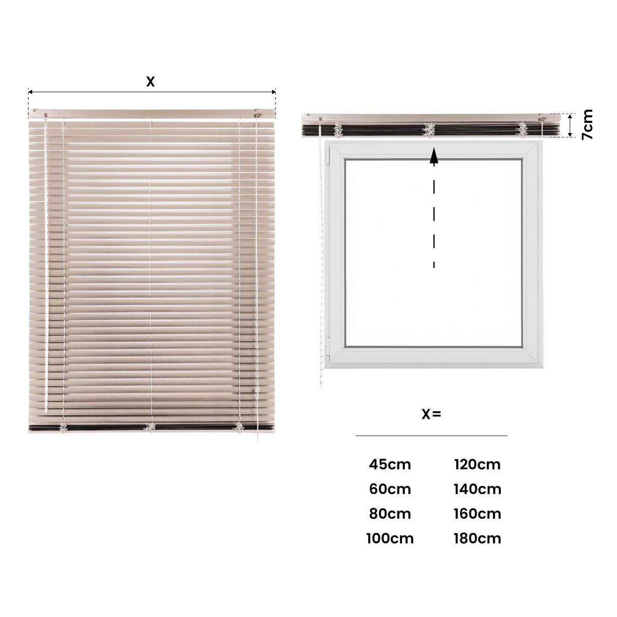JALOUSIE venetianische mit Grau Zugschnu 105x250 - Hellgrau, Metall (105cm) - STORESDECO