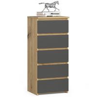 KOMMODE Eiche Artisan, Graphit Grau 92/40/35 - Eiche Artisan, Holzwerkstoff (40/92/35cm) - RAUMHIRSCH FURNITURE