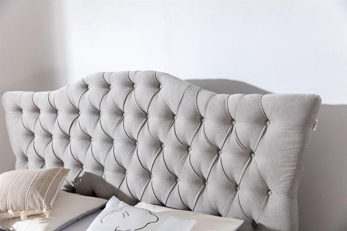 BOXSPRINGBETT Bett Elektrisch Fausto - Dunkelblau, Holzwerkstoff/Textil (140/200cm) - Fun Möbel