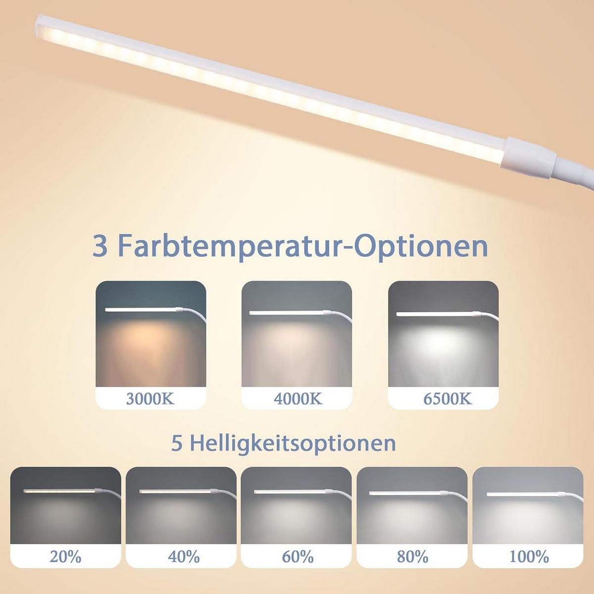 TISCHLAMPE Zwielanis 6.5/80.8/6.5 cm - Weiß, Metall (6.5/6.5/80.8cm) - ZMH