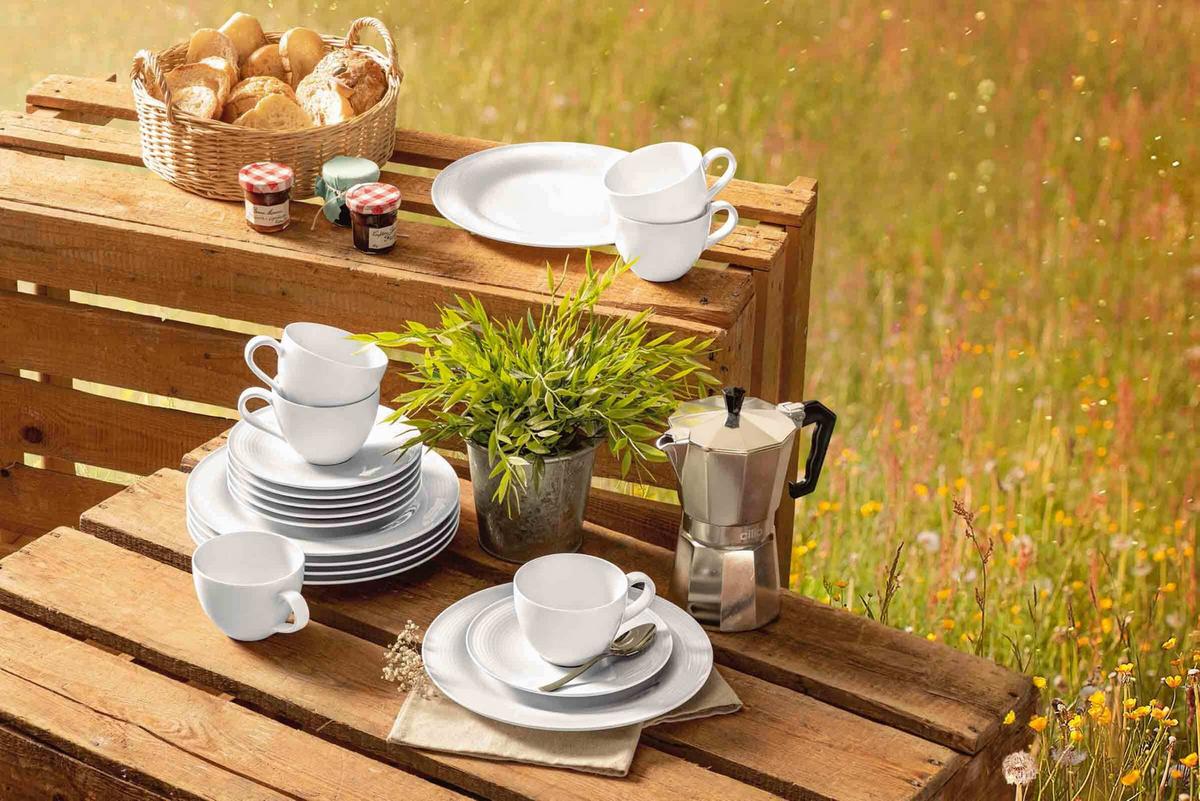 KAFFEESERVICE Beat weiß 18-tlg. - Weiß, Keramik (24/18.1/43cm) - Seltmann Weiden