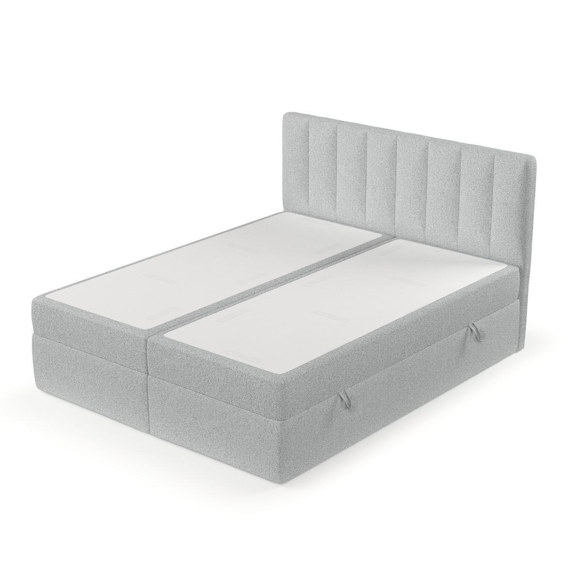 BOXBETT Bari 140/200 cm Hellgrau im Riva Stoff - Hellgrau, Holz/Holzwerkstoff (140/200cm) - AltaBeds