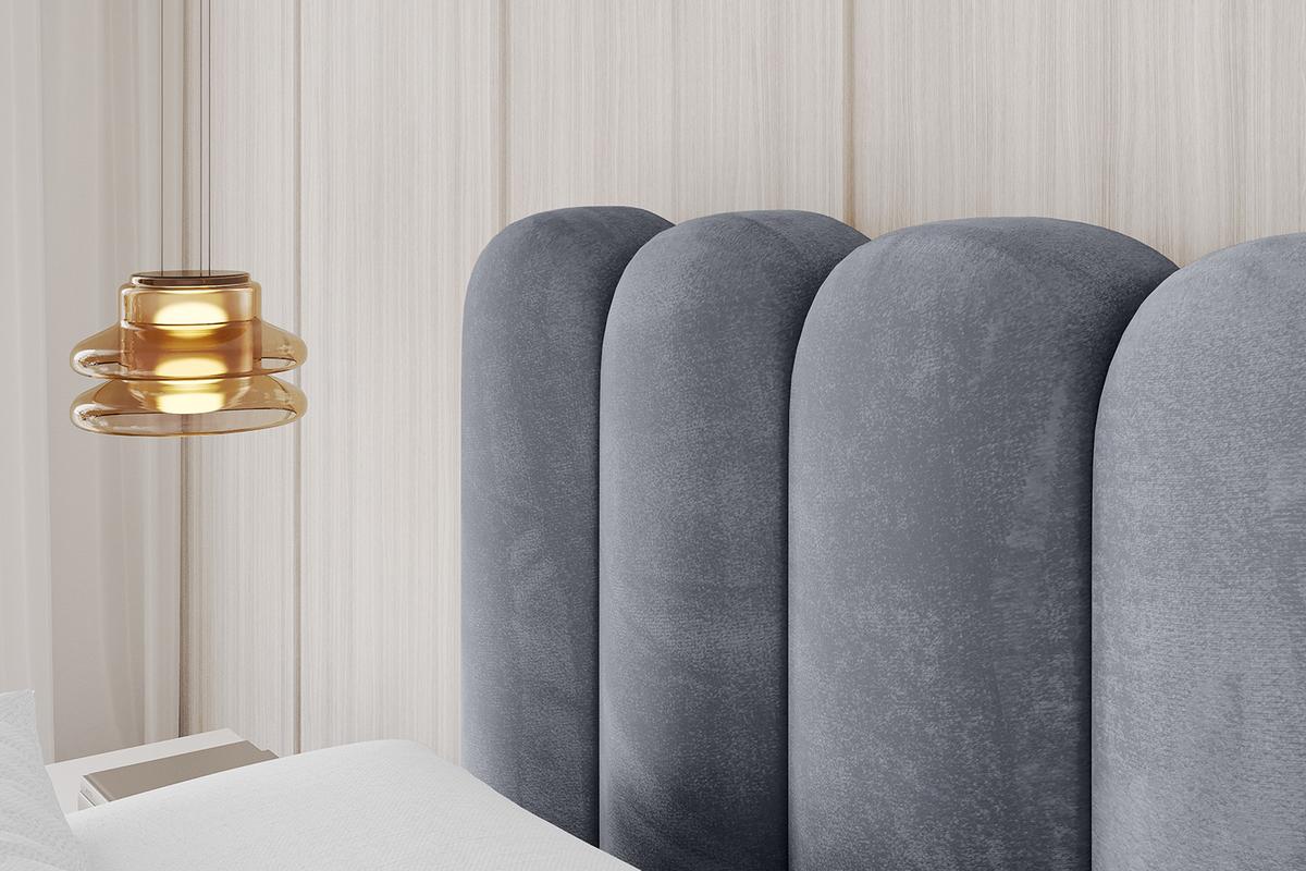 POLSTERBETT mit Bettkasten, Fußteil und Lattenrost, Boxbett ohne Matratze - SENA-Z 200x200 Grau - Grau, Holzwerkstoff/Textil (200/200cm) - ALTDECOR