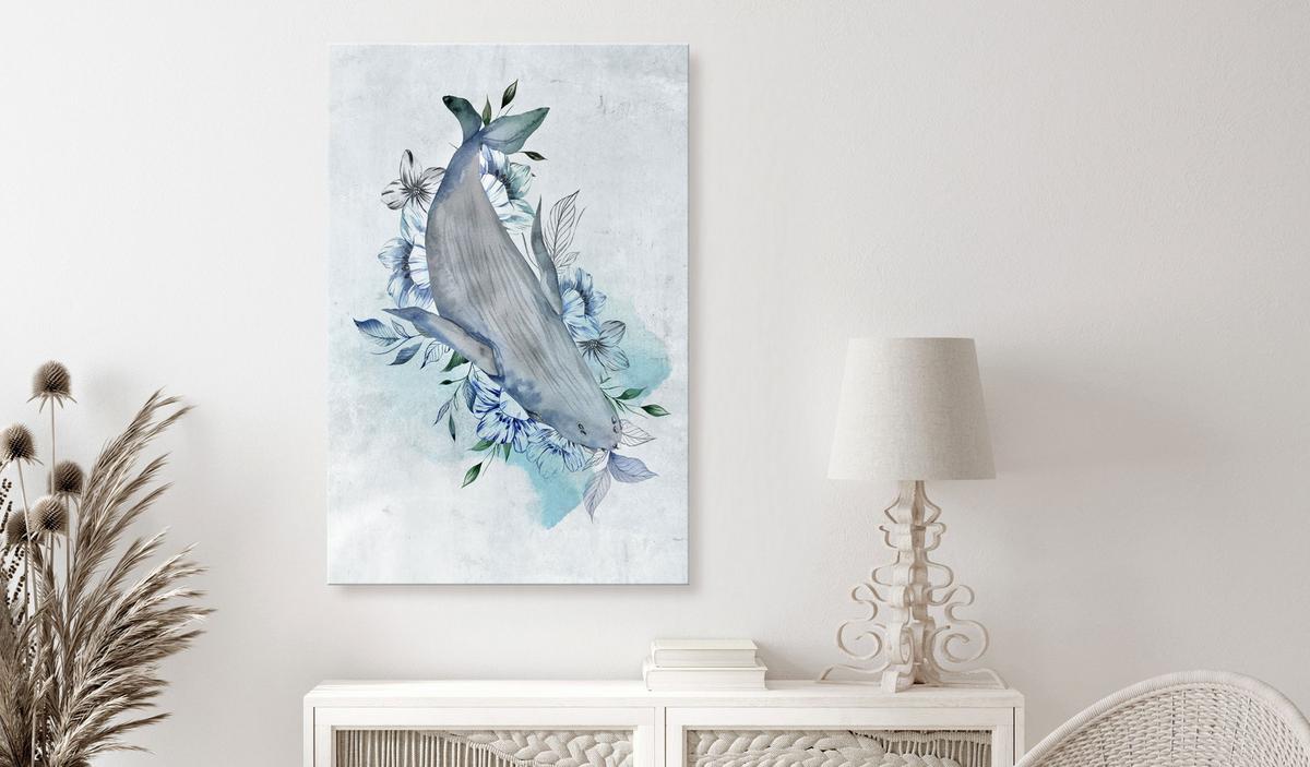 KUNSTDRUCK Blau 80/120 cm - Blau/Grau, Textil (80/120cm) - KUNSTLOFT