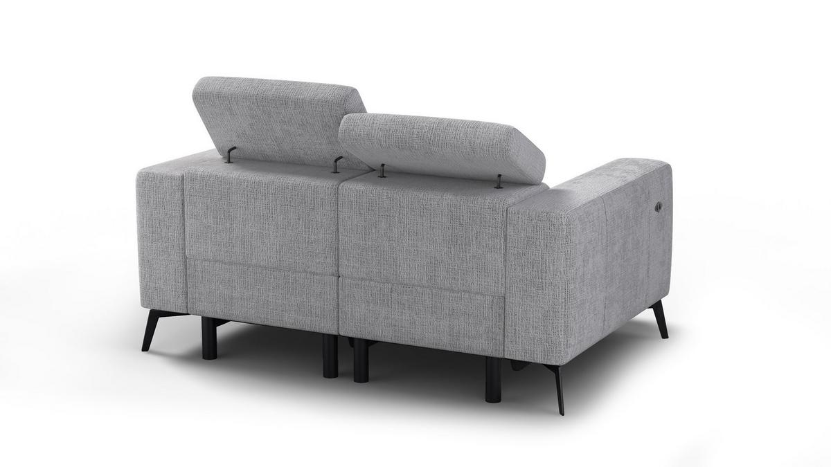 RELAXSOFA MORELLO 2-Sitzer, hellgrau, 2 x Relax Zero Gravity - Hellgrau, Holz/Textil (164/82/103cm) - Wozimo