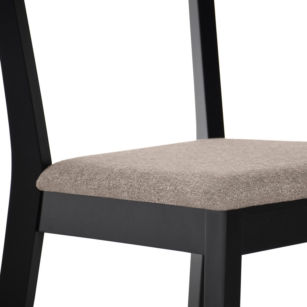 STUHL Moden mit schwarzen Holzbeinen, Polsterstuhl, Beige - Beige/Schwarz, Holz (45/84/45cm) - Beautysofa