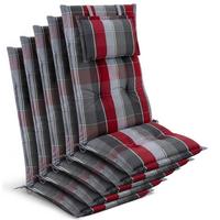 HOCHLEHNER Highlux HL 120x52x7cm Grau-Rot-Hellblau-Kariert (5tlg) - Hellblau, Textil (52/120cm) - Beautissu 