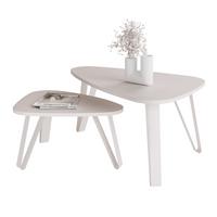 SATZTISCH NOA Stahlgestell, Freiform, Kaschmir - Kaschmir, Holzwerkstoff/Metall (94/60/42cm) - Idohome