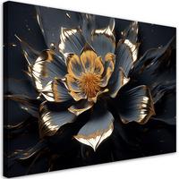 KUNSTDRUCK Schwarz 60/40 cm - Schwarz, Textil (60/40cm) - KUNSTLOFT