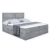 BOXBETT mit Matratze H3 und Lattenrost - AURA - 180x200 Grau - Grau, Holzwerkstoff (180/200cm) - ALTDECOR
