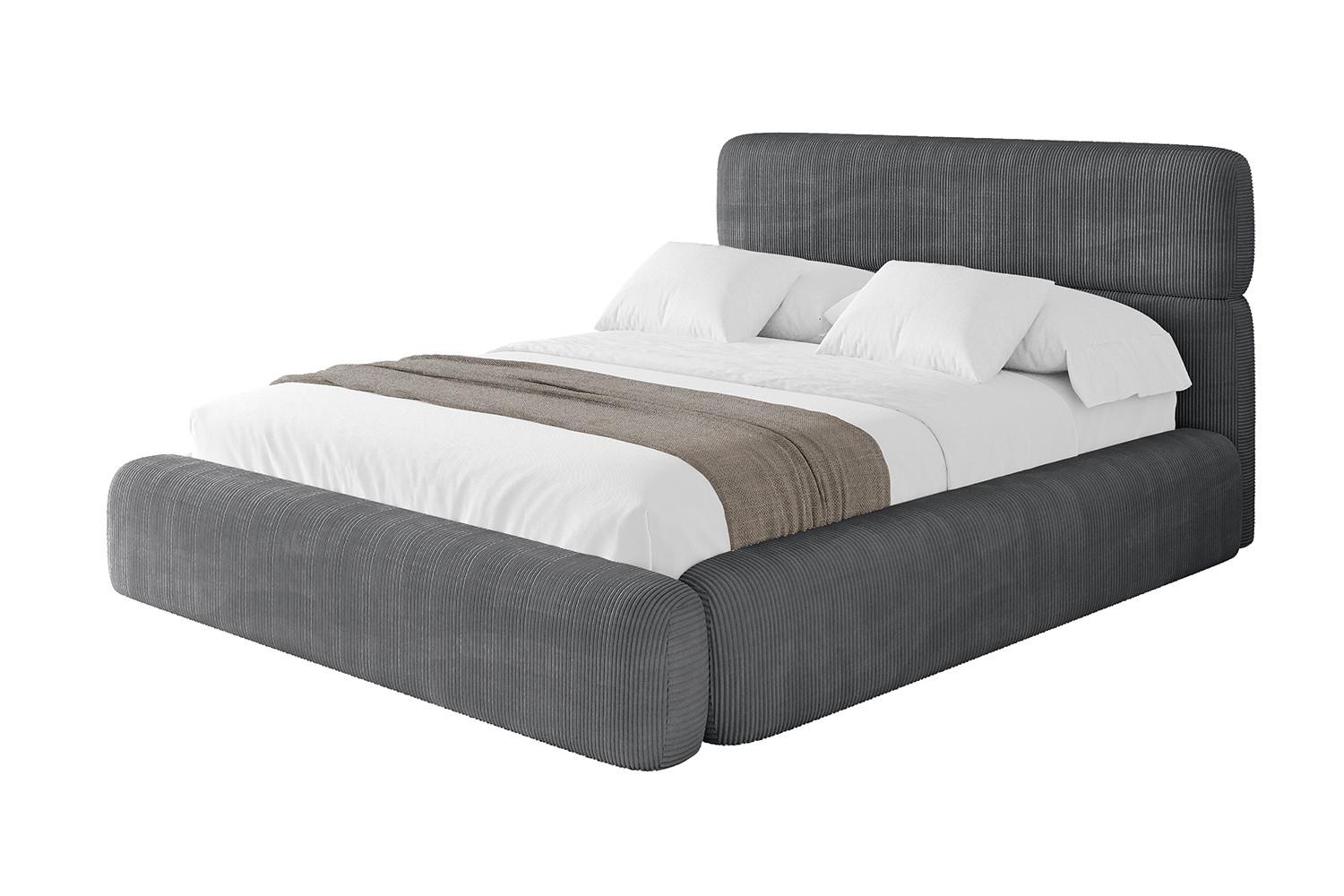POLSTERBETT mit Bettkasten und Lattenrost, Boxbett ohne Matratze - ENORA 180x200 Dunkelgrau - Anthrazit, Holzwerkstoff/Textil (180/200cm) - ALTDECOR