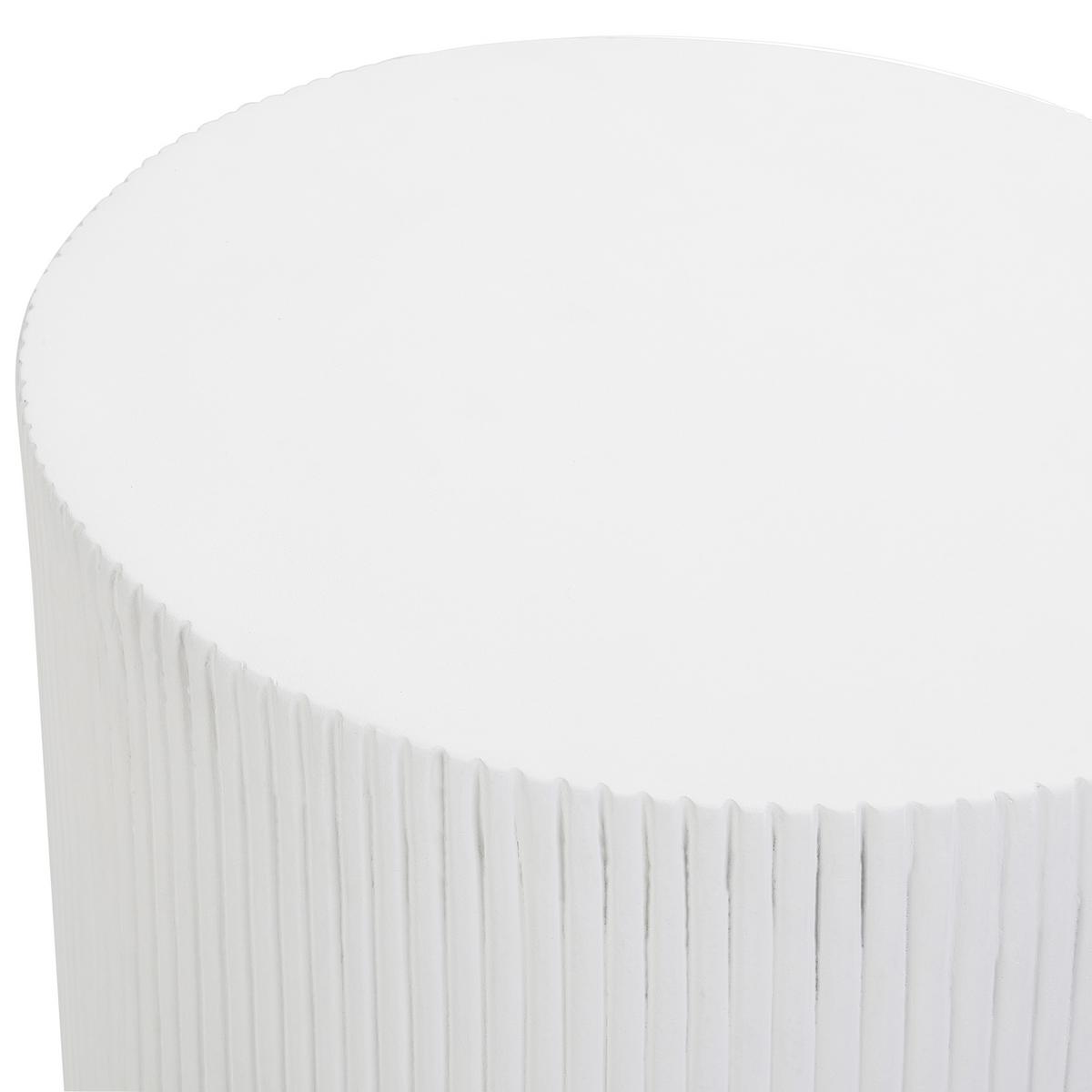 BEISTELLTISCH Beton weiß rund 35 cm Biccari - Weiß, Stein (35/35/45cm) - Beliani