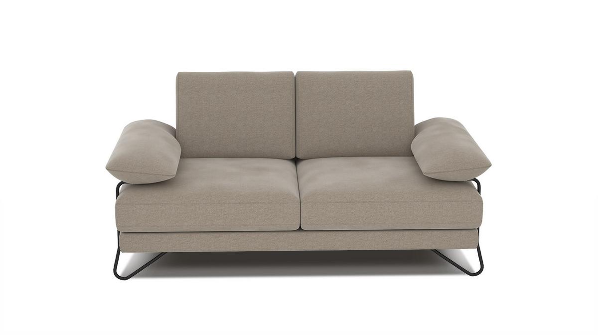 SOFA LORI 2-Sitzer, creme - Creme/Schwarz, Holzwerkstoff/Textil (185/87/96cm) - Wozimo