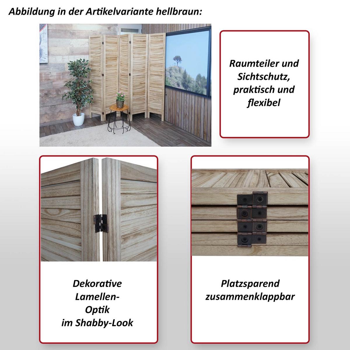 PARAVENT Anthrazit - Anthrazit, Holz (200/170/2cm) - MCW