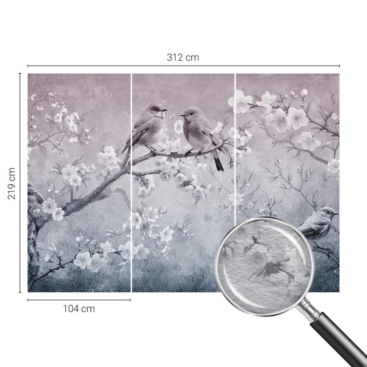 FOTOTAPETE 312x219 cm - Subtile Natur - Grau, Textil (312/219cm) - Wallfluent