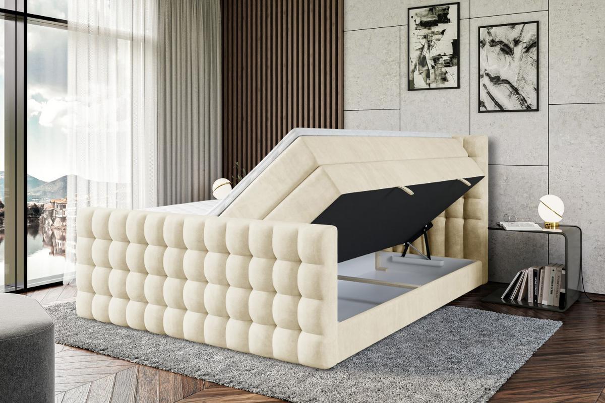 BOXSPRINGBETT VIONE-Z KING - 180 x 200 - H3/H4 - Beige - Beige, Holzwerkstoff (180/200cm) - ALTDECOR