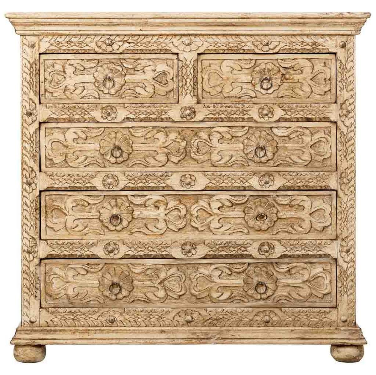 KOMMODE aus Holz, weiß, 100x43x95cm - Beige, Holz (100/95/43cm) - Wanderlust