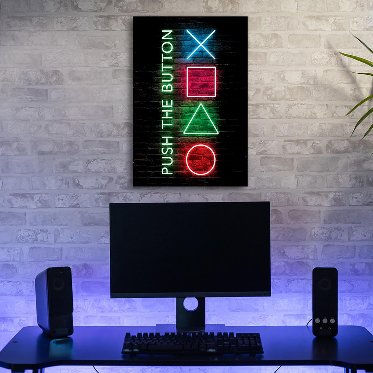WANDBILD spielkonsole controller für spieler - Multicolor, Textil (40/60cm) - Feeby