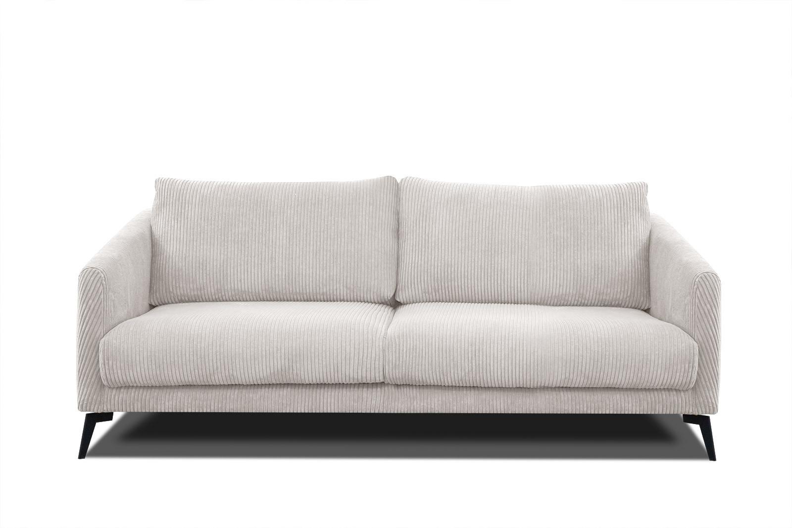 SOFA VILT 3-Sitzer, weiß - Schwarz/Weiß, Holzwerkstoff/Textil (202/89/94cm) - Wozimo