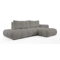 ECKSOFA L Form Hosio Grau 286/177/88 cm Rechts mit Schlaffunktion - Schwarz/Grau, Kunststoff/Textil (286/177cm) - AX Living