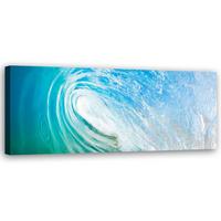 WANDBILD meereswelle - Blau, Textil (90/30cm) - Feeby
