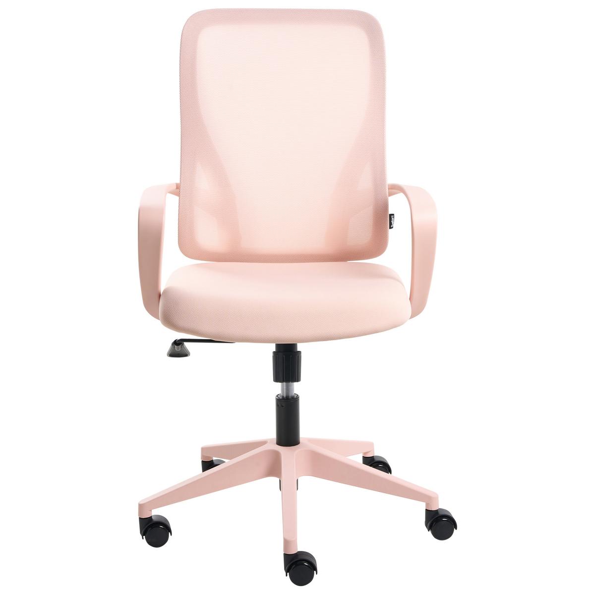 BÜROSTUHL Pastellrosa Luma - Pink, Textil (60/98/60cm) - Beliani