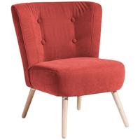 SESSEL Kassi Bezug Veloursstoff Buche natur / terracotta - Rot, Kunststoff (69/80/68cm) - 58aufmkessel
