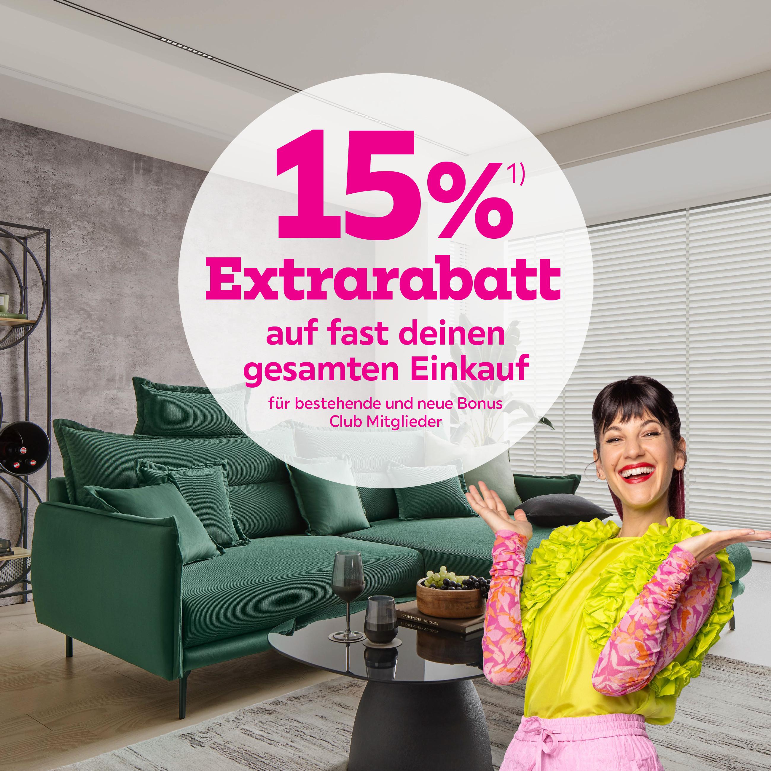 15% Extrarabatt auf fast den gesamten Einkauf