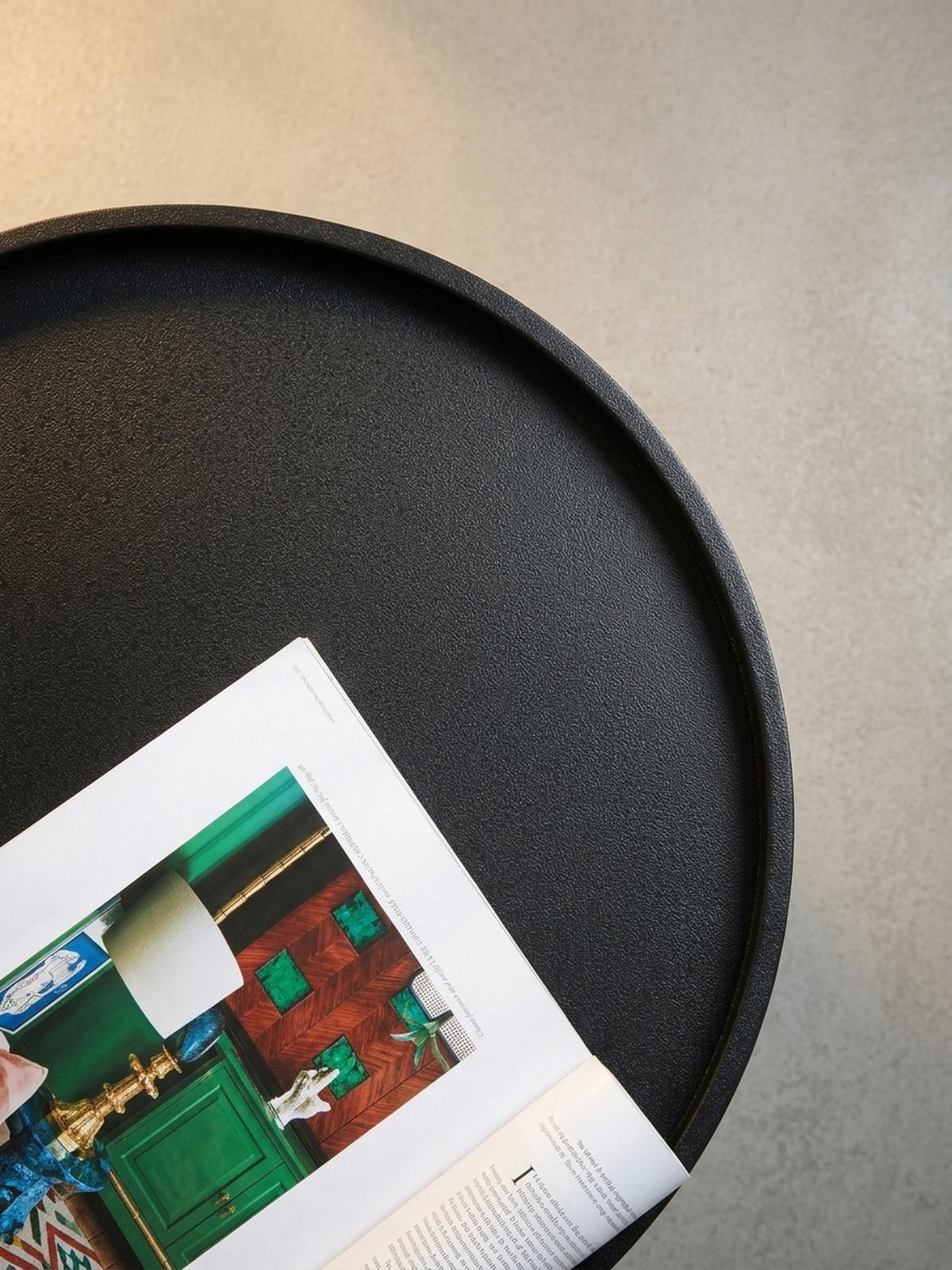 COUCHTISCH in Pilz-Form, Schwarz, Metall, 60x60x36cm - Schwarz, Textil (60/60/36cm) - KADIMA DESIGN