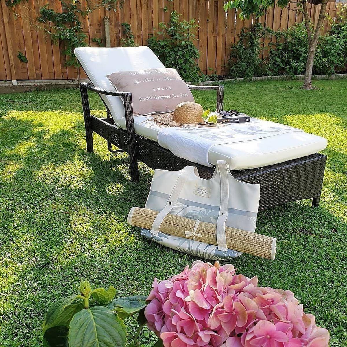 GARTENLIEGE braun Vasto - Braun, Kunststoff (63/96/158cm) - Beliani