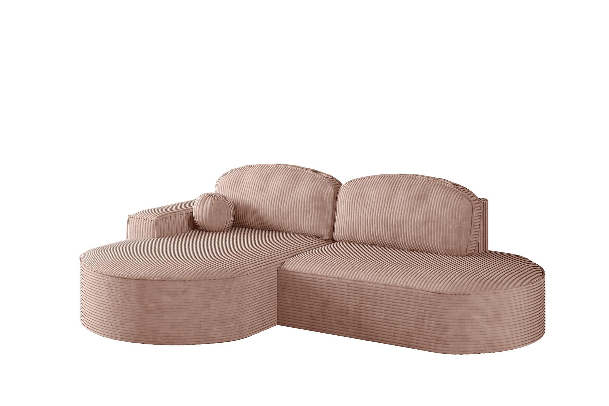 ECKSOFA Girona Mit Schlaffunktion - Rosa, Holzwerkstoff/Textil (278/179cm) - Fun Möbel