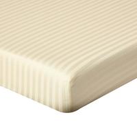SPANNBETTLAKEN Damast gestreift, 100% Ägyptische Baumwolle - Creme, Textil (160/200cm) - Homescapes