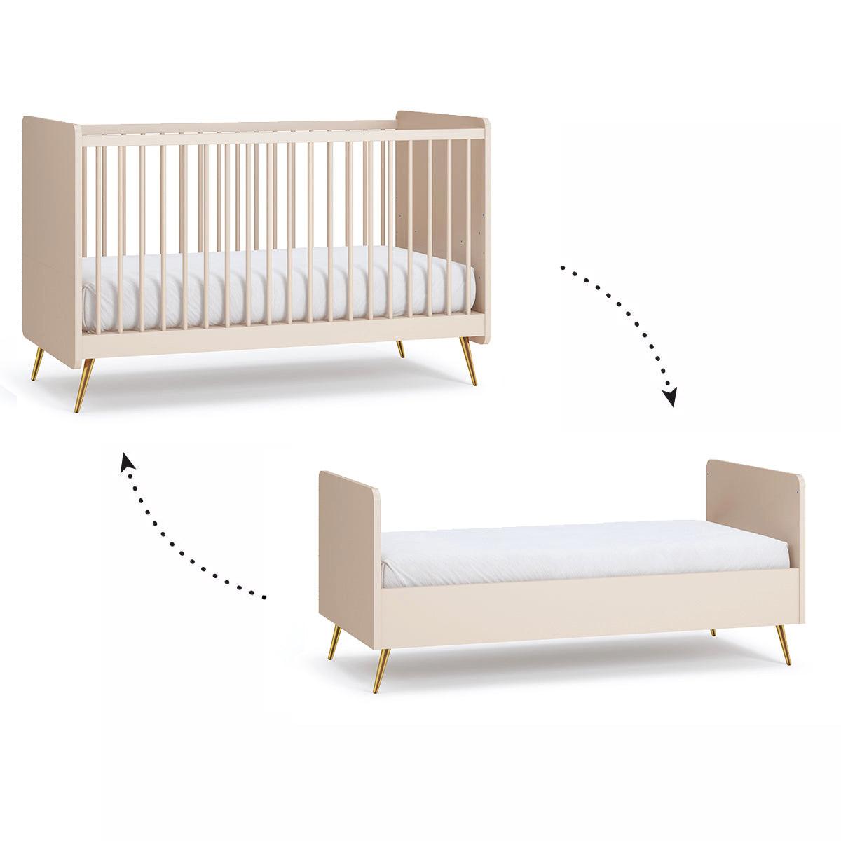 BABYZIMMER 2-teilig Lunea Kaschmir - Kaschmir, Holzwerkstoff (143.4/91/74.8cm) - Petits-meubles