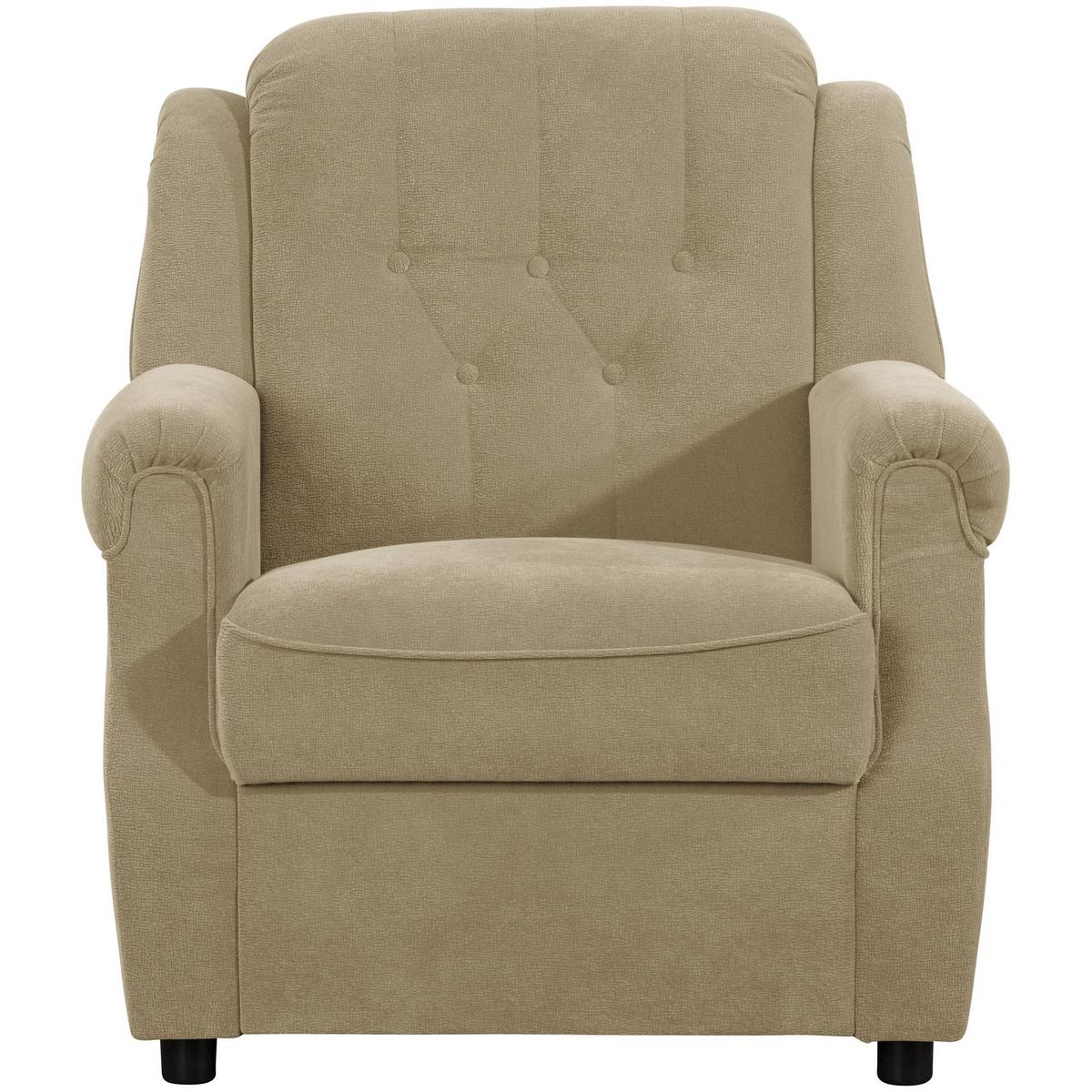 POLSTERSESSEL Kaylyn Flockstoff sand - Sandfarben, Kunststoff (81/89/83cm) - 58aufmkessel