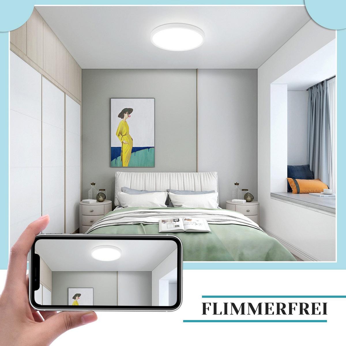 LED-DECKENLEUCHTE Warren 6000K-Kaltweiß 18/18/3 cm - Weiß, Kunststoff (18/18/3cm) - Nettlife
