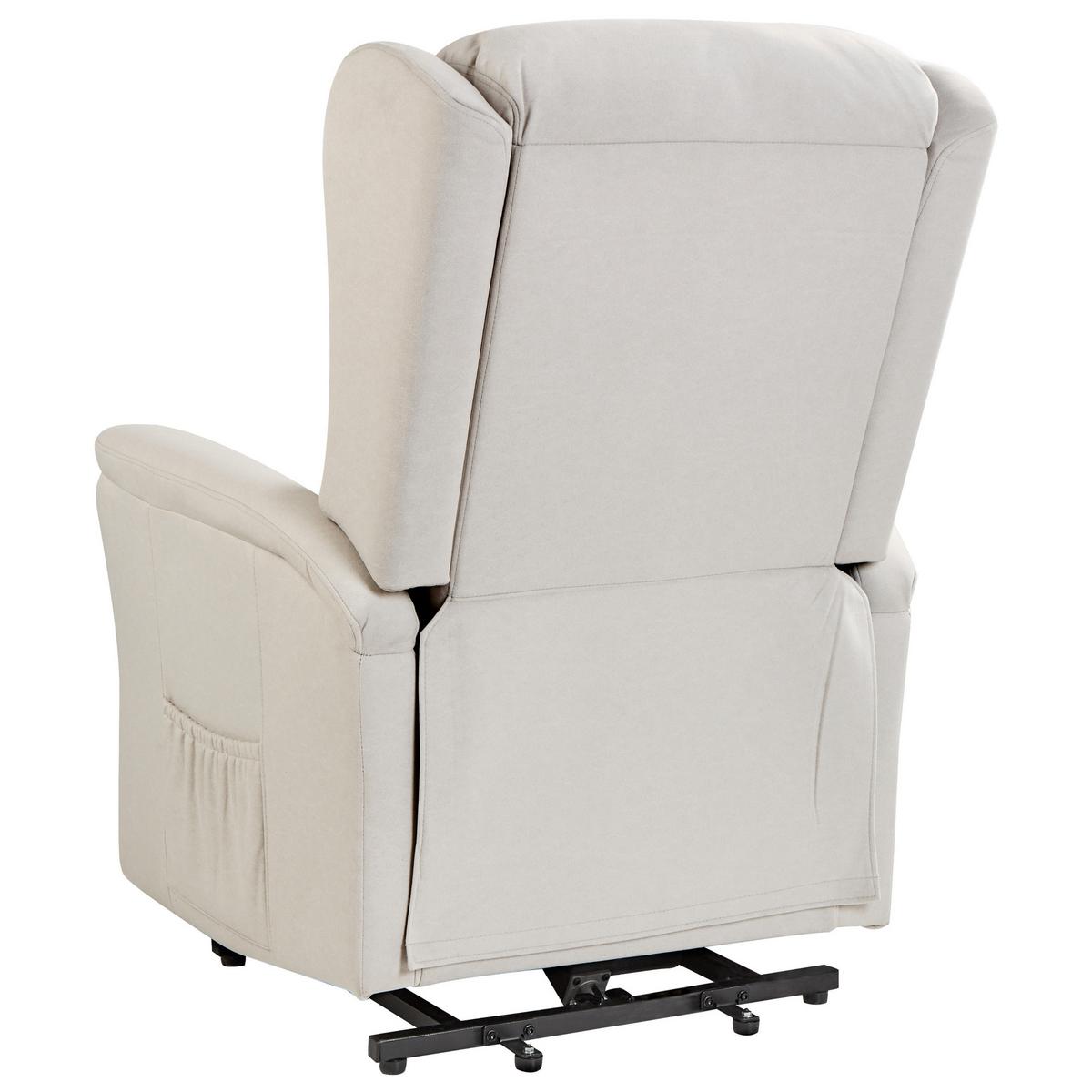 SESSEL creme USB-Port elektrisch verstellbar Elegy - Creme, Textil (72/86/80cm) - Beliani