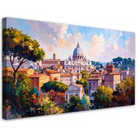 LEINWANDBILD Büros Panorama von Rom 80x40cm - Multicolor, Textil (80/40cm) - Feeby