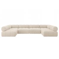 WOHNLANDSCHAFT modulares Sofa Garvo-U2 - 380x190x70 cm Beige Cord - Beige, Holzwerkstoff/Textil (380/70/190cm) - ALTDECOR