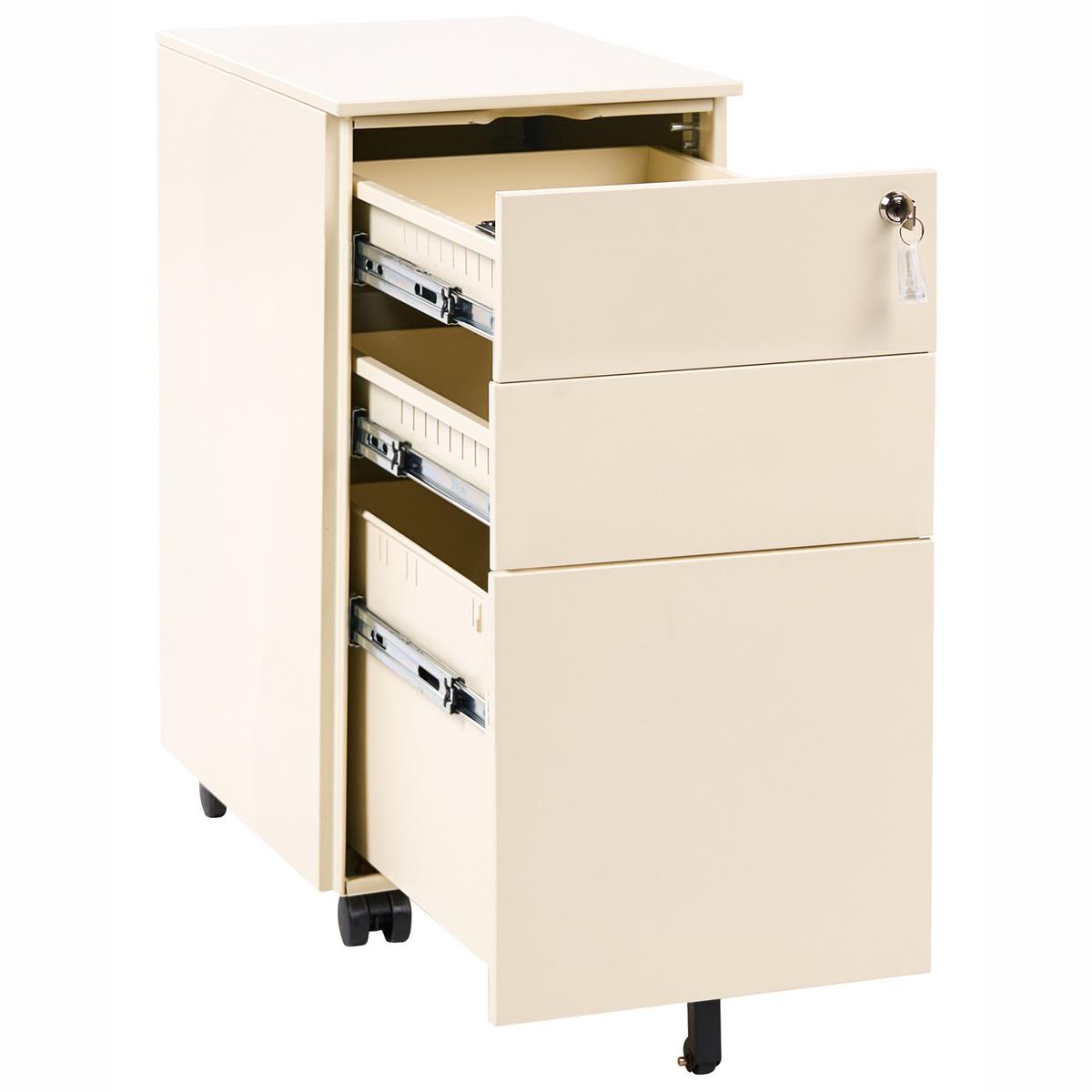 BÜROSCHRANK Metall Hellbeige Bolsena - Beige, Metall (30/60/45cm) - Beliani