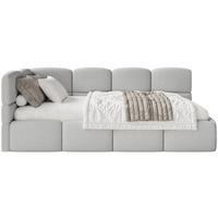 JUGENDBETT Cloudy Hellgrau 120 cm, Bouclé - Hellgrau/Schwarz, Kunststoff/Textil (120/200cm) - Selsey