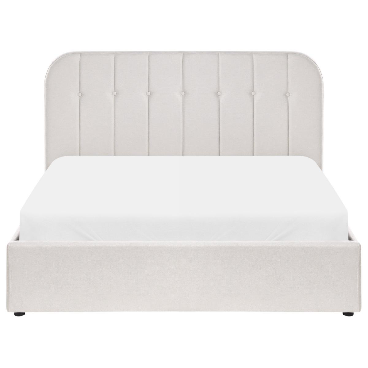 BETT mit Stauraum 140/200 cm Stoff Cremeweiß Challans - Creme, Textil (140/200cm) - Beliani