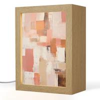 TISCHLEUCHTE Kunst - Rosa - Abstrakt 15x20 cm - Blaugrau, Holzwerkstoff (8/15/20cm) - OnlyWow