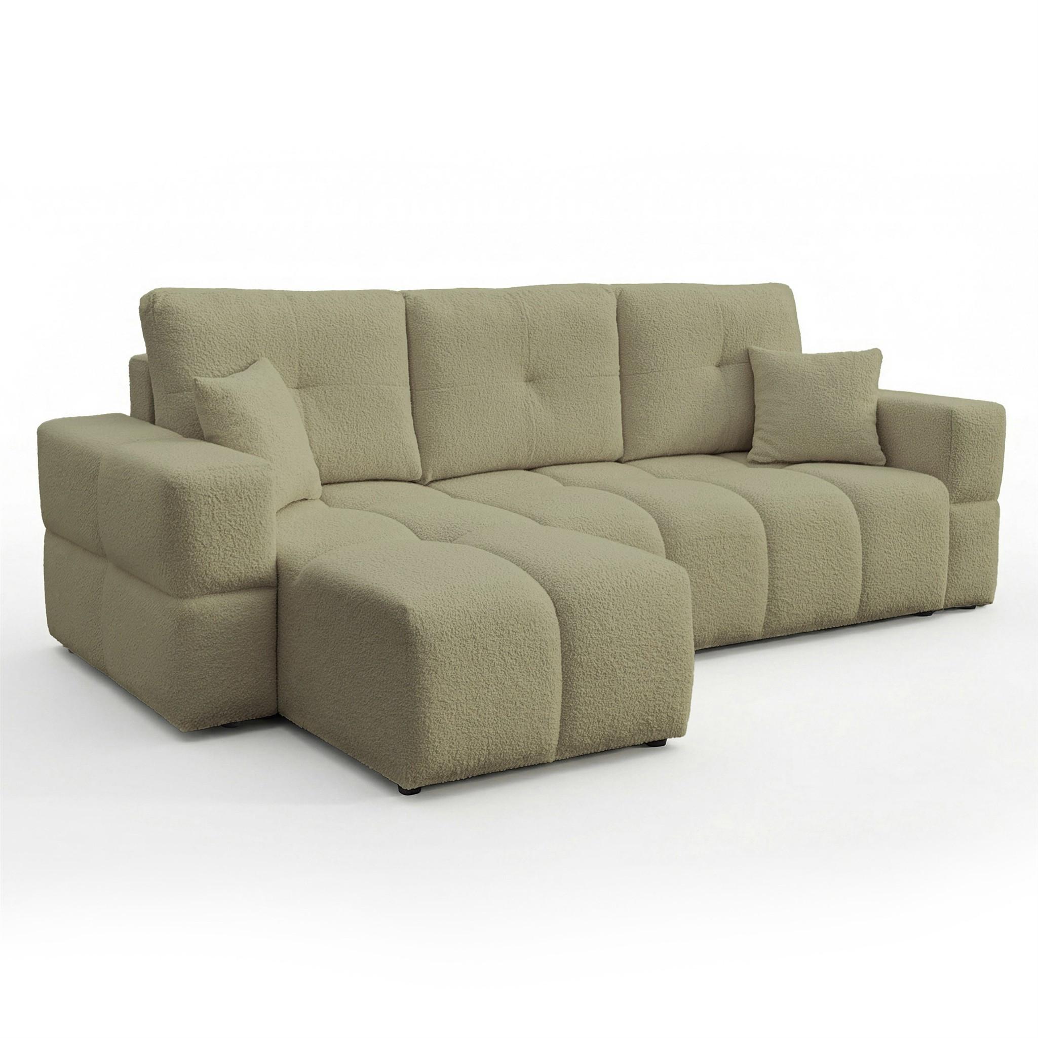 ECKSOFA Denise Mit Schlaffunktion - Grün, Holzwerkstoff/Textil (250/148cm) - Fun Möbel