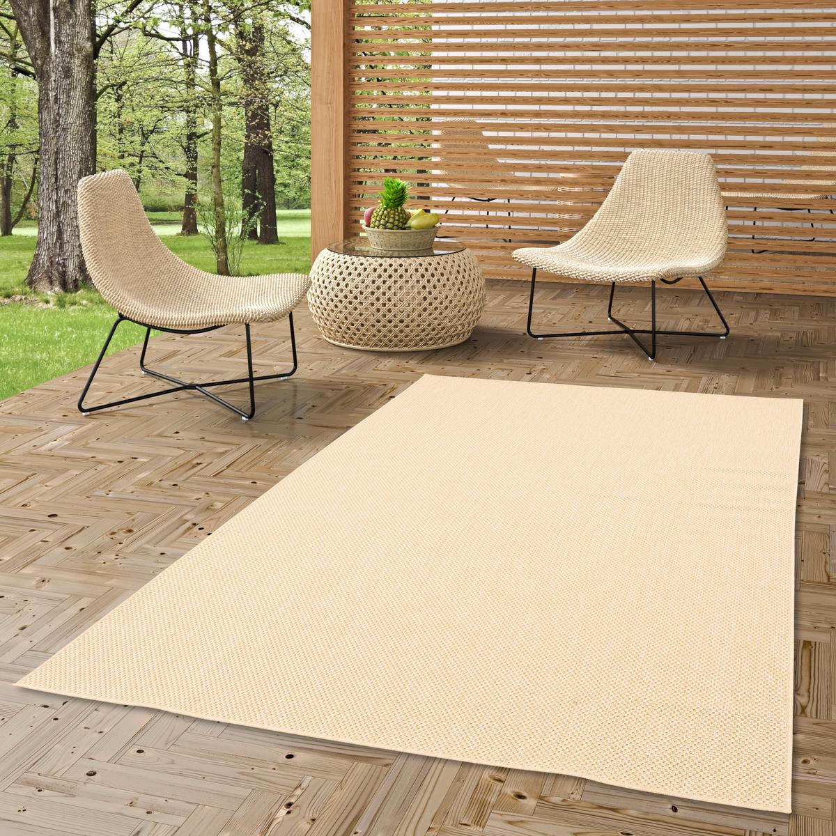 IN & OUTDOOR TEPPICH FLACHGEWEBE VALENCIA MIX - Honig, Textil (80/150cm) - Pergamon