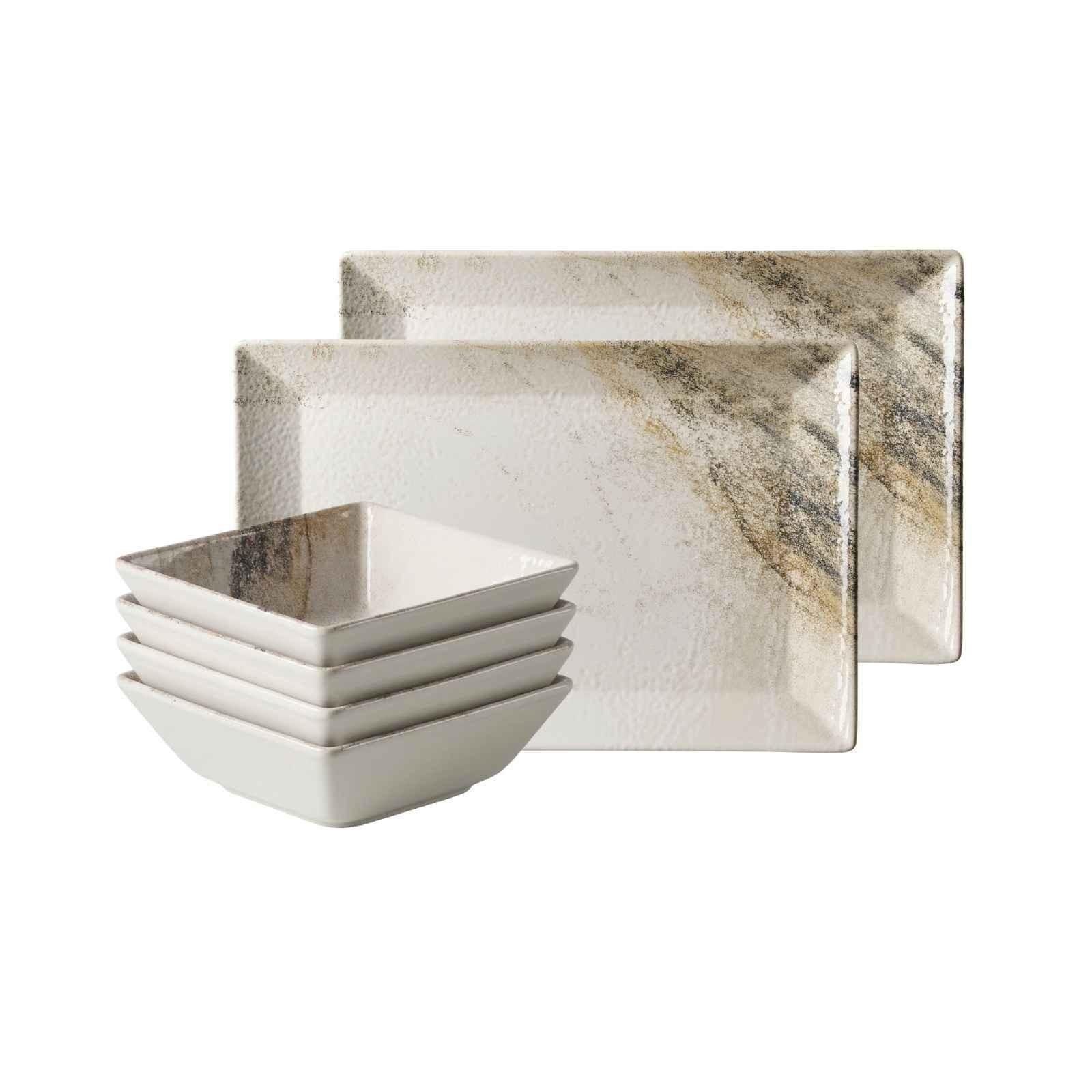 PLATTEN- & SCHALEN-SET Arezzo braun 6-tlg. - Braun, Keramik (2/2/2cm) - Ritzenhoff Breker
