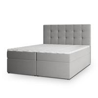 BOXBETT PALMA 180x200 cm mit Matratze und Topper, H2+H3 - Grau - Grau, Holz (180/200cm) - MASSENO