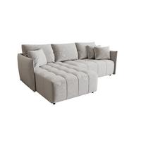 ECKSOFA Treviso - Hellgrau, Holzwerkstoff/Textil (245/185cm) - Fun Möbel
