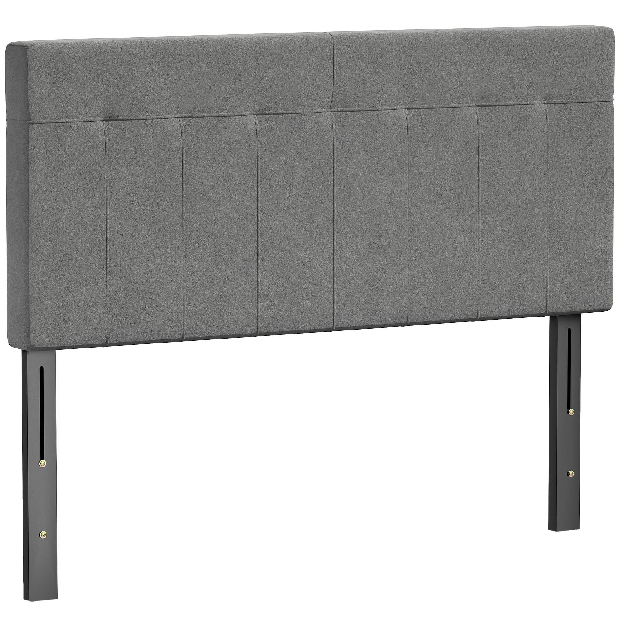 KOPFTEIL Polyester Metall Grau - Grau, Textil/Metall (10/126/140cm) - HOMCOM
